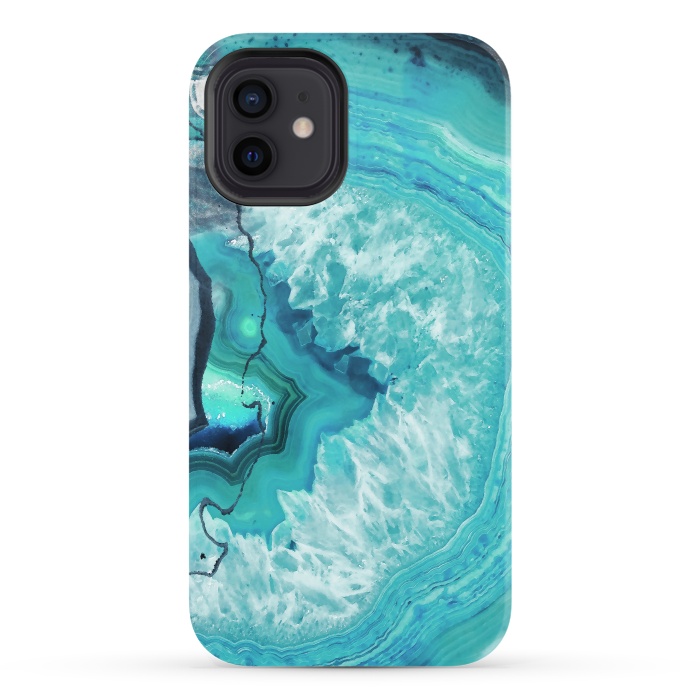 iPhone 12 StrongFit Turquoise agate geode marble by Oana 