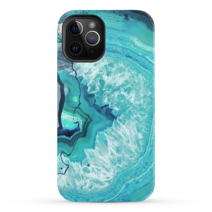iPhone 12 Pro StrongFit Turquoise agate geode marble by Oana 
