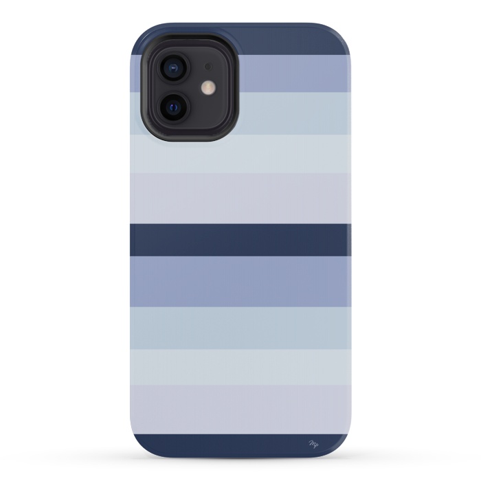 iPhone 12 mini StrongFit Blue Stripes by Martina