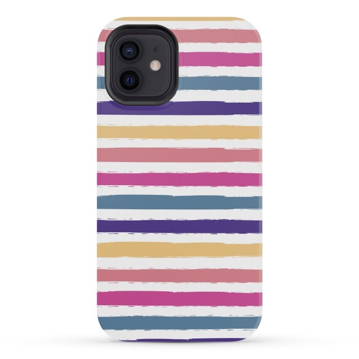 iPhone 12 mini StrongFit Bright stripes by Martina