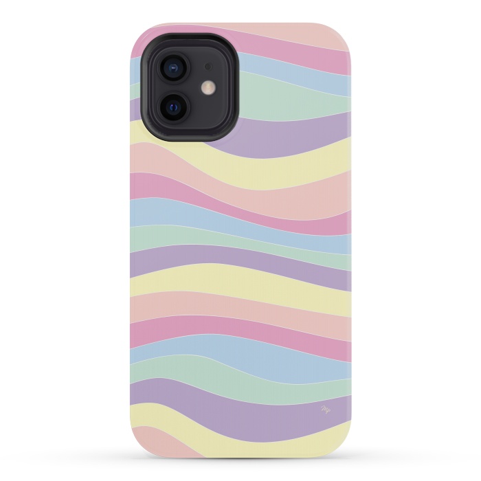 iPhone 12 mini StrongFit Pastel Waves by Martina