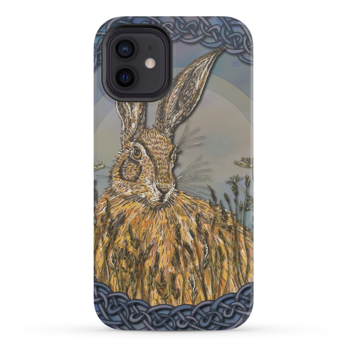 iPhone 12 mini StrongFit Celtic Hare by Lotti Brown