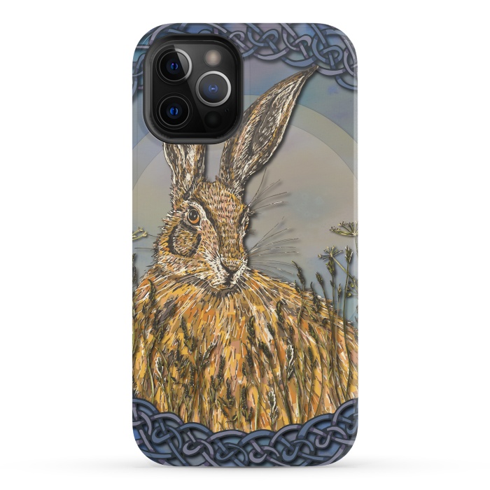 iPhone 12 Pro StrongFit Celtic Hare by Lotti Brown