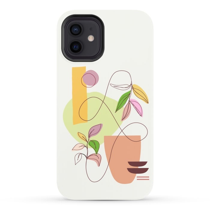 iPhone 12 StrongFit Geometric Shapes and Botanic 2 by nineFlorals