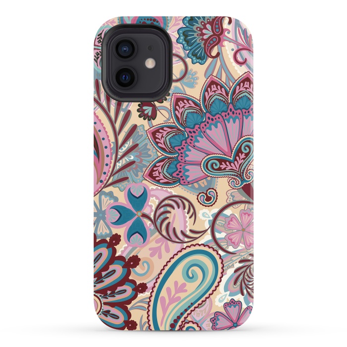 iPhone 12 StrongFit Paisley Flowers Design by ArtsCase