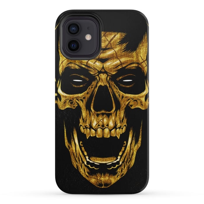 iPhone 12 mini StrongFit Golden Skull by Alberto