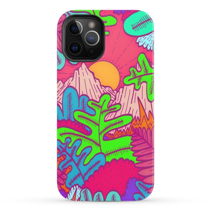 iPhone 12 Pro StrongFit A pink tropical jungle by Steve Wade (Swade)