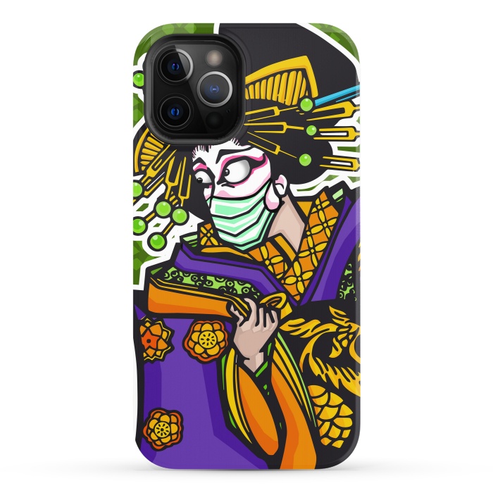 iPhone 12 Pro StrongFit Covid Geisha by Milo "Mr Lucky" Marcer