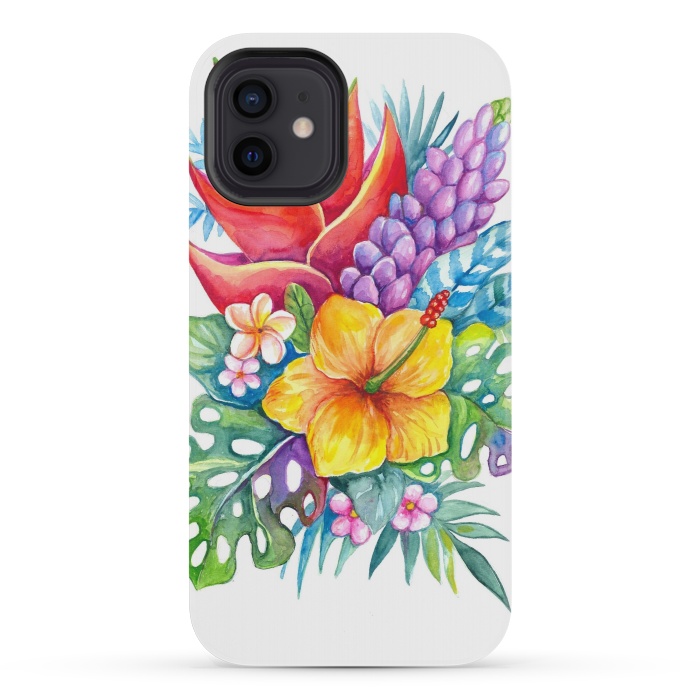 iPhone 12 mini StrongFit Tropical Flowers by Irina Velman