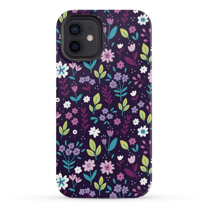 iPhone 12 mini StrongFit Purple Flowers I by ArtsCase