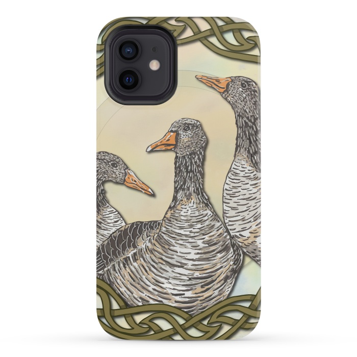 iPhone 12 mini StrongFit Celtic Goose by Lotti Brown