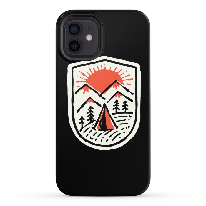iPhone 12 StrongFit Sunset Camp Hand Drawn by Afif Quilimo