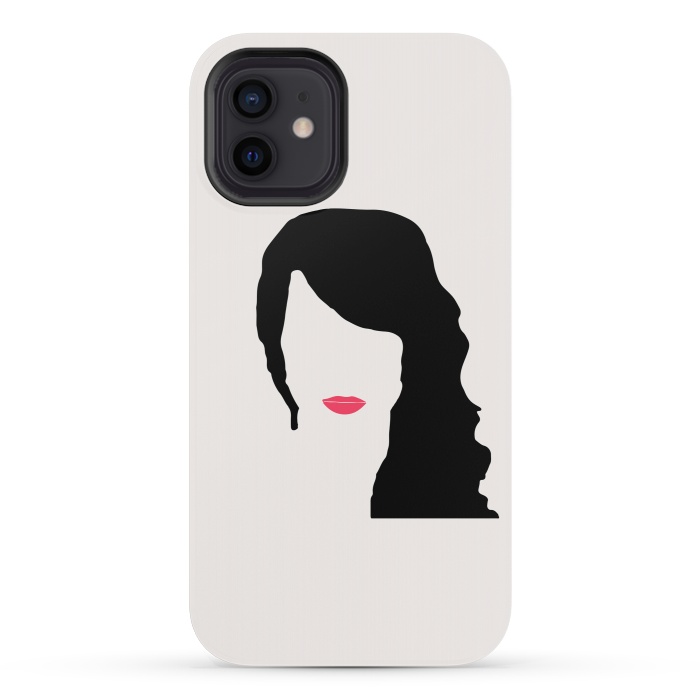 iPhone 12 mini StrongFit Woman Face Minimal Art 03 by Creativeaxle