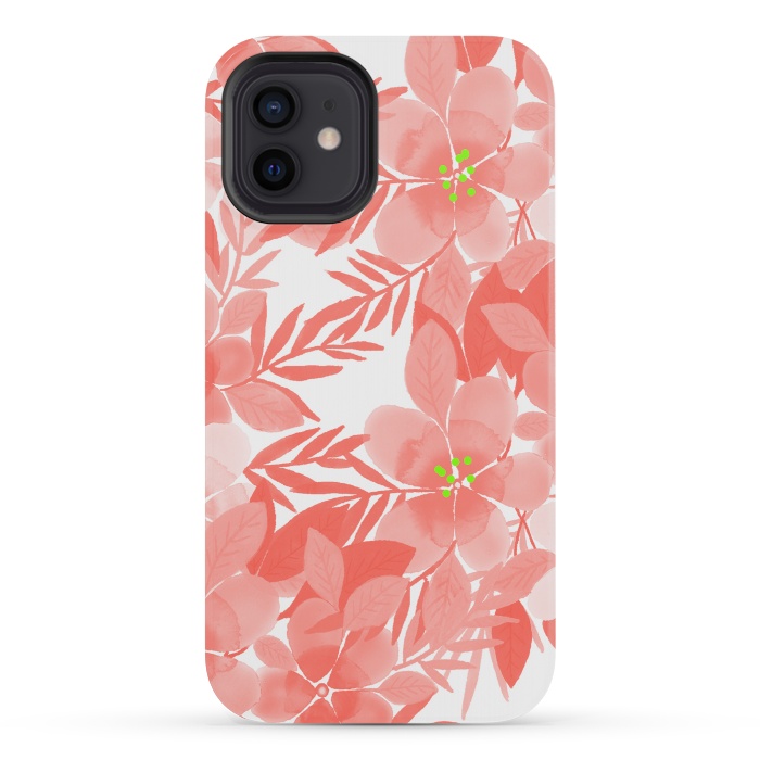 iPhone 12 mini StrongFit Peach Blossom Flowers by Josie