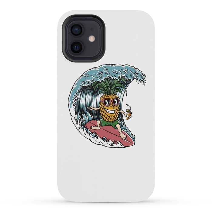 iPhone 12 mini StrongFit Pineapple Surfer by Afif Quilimo