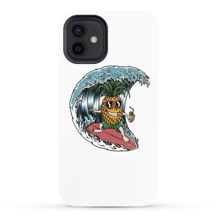 iPhone 12 StrongFit Pineapple Surfer by Afif Quilimo
