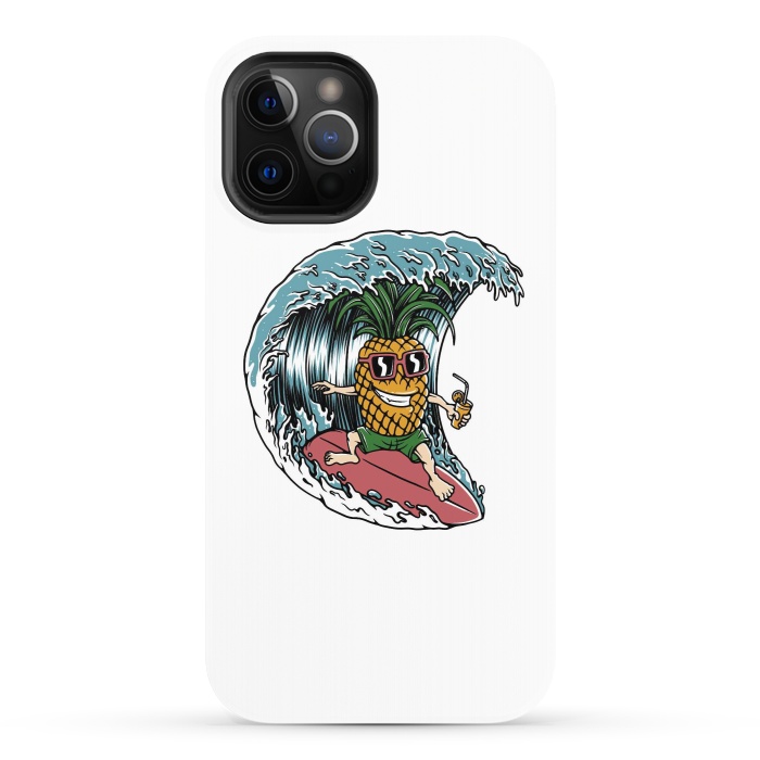 iPhone 12 Pro StrongFit Pineapple Surfer by Afif Quilimo