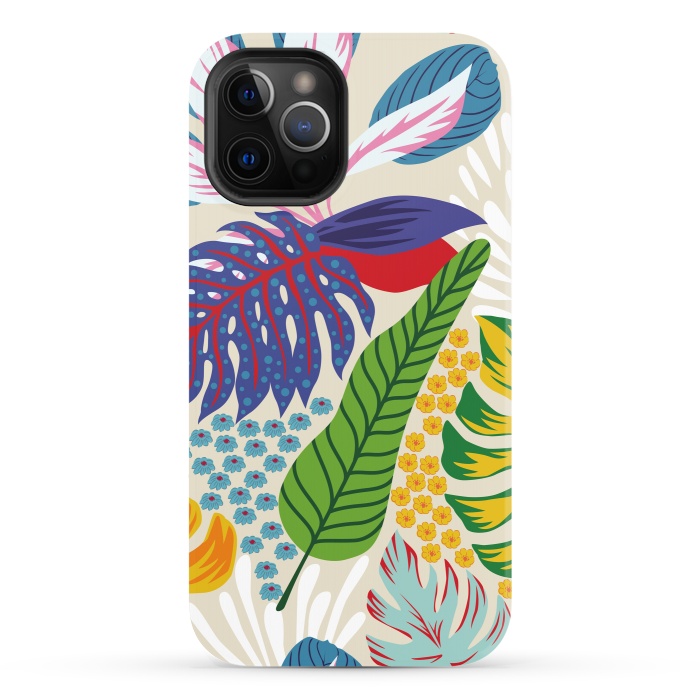 iPhone 12 Pro StrongFit Abstract Color Tropical Leaves by ArtsCase
