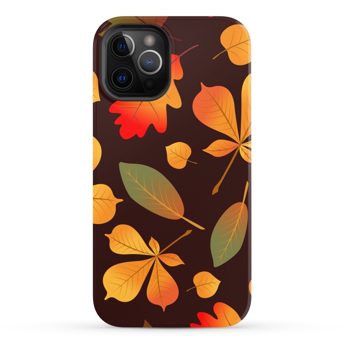iPhone 12 Pro StrongFit Autumn Leaf Pattern Design by ArtsCase