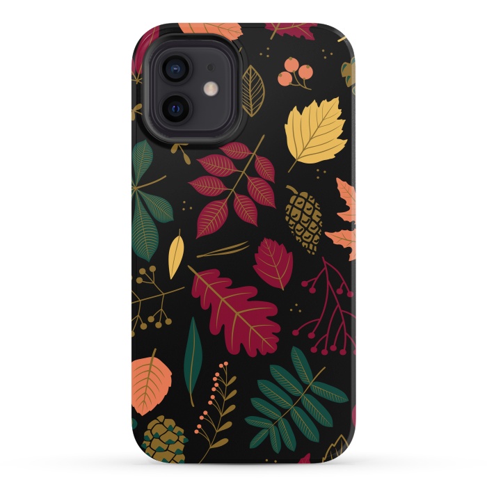 iPhone 12 mini StrongFit Autumn Pattern With Leaves by ArtsCase