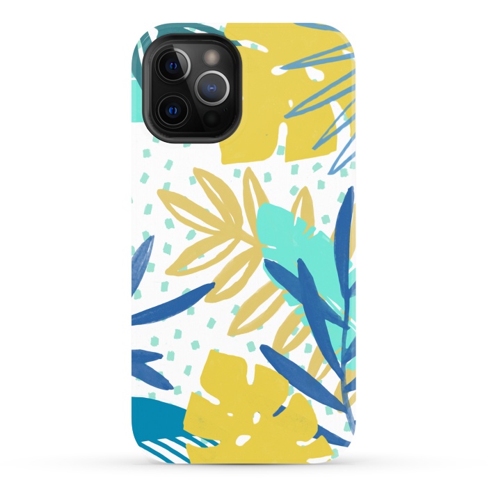 iPhone 12 Pro Max StrongFit Playful colorful jungle leaves by Oana 