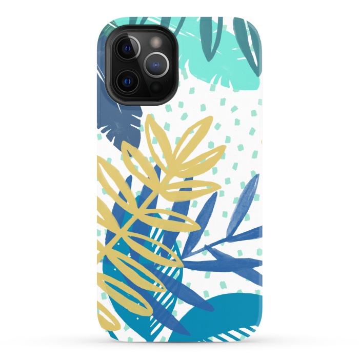 iPhone 12 Pro StrongFit Spotted modern tropical leaves by Oana 