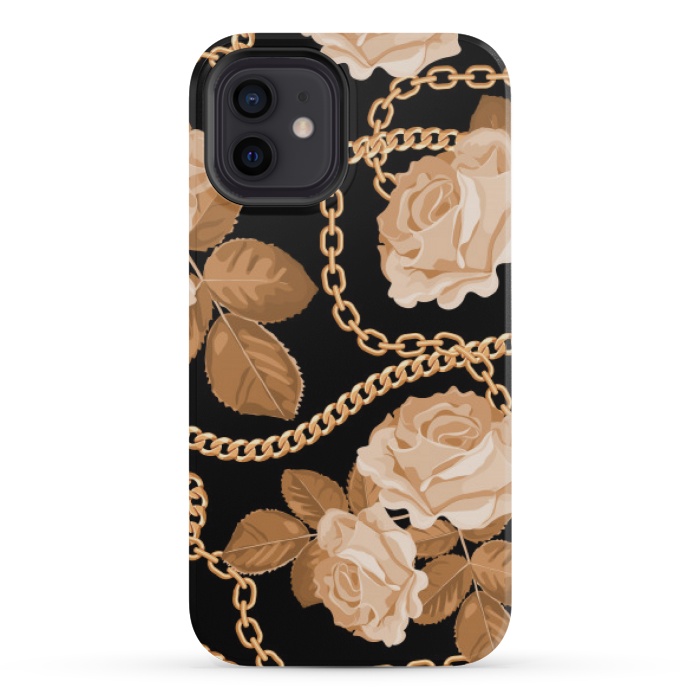 iPhone 12 mini StrongFit copper floral chains by MALLIKA