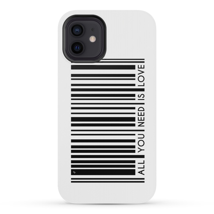 iPhone 12 mini StrongFit All you need is Love Bar Code by Martina
