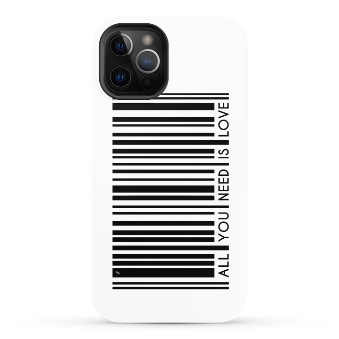 iPhone 12 Pro StrongFit All you need is Love Bar Code by Martina