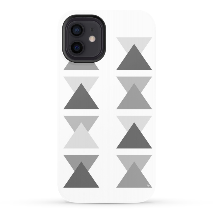 iPhone 12 StrongFit Gray Triangles by Martina