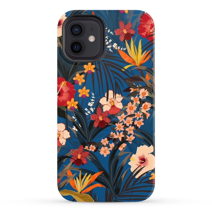 iPhone 12 StrongFit Fashionable Tropical Environment with Deep Jungle Plants by ArtsCase