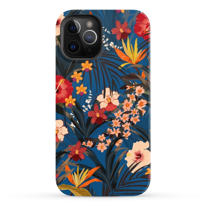 iPhone 12 Pro StrongFit Fashionable Tropical Environment with Deep Jungle Plants by ArtsCase