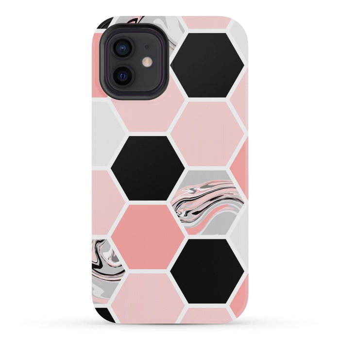 iPhone 12 mini StrongFit Geometric Stretch Pattern with Hexagonal by ArtsCase
