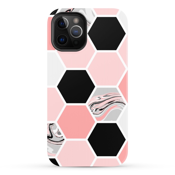 iPhone 12 Pro StrongFit Geometric Stretch Pattern with Hexagonal by ArtsCase