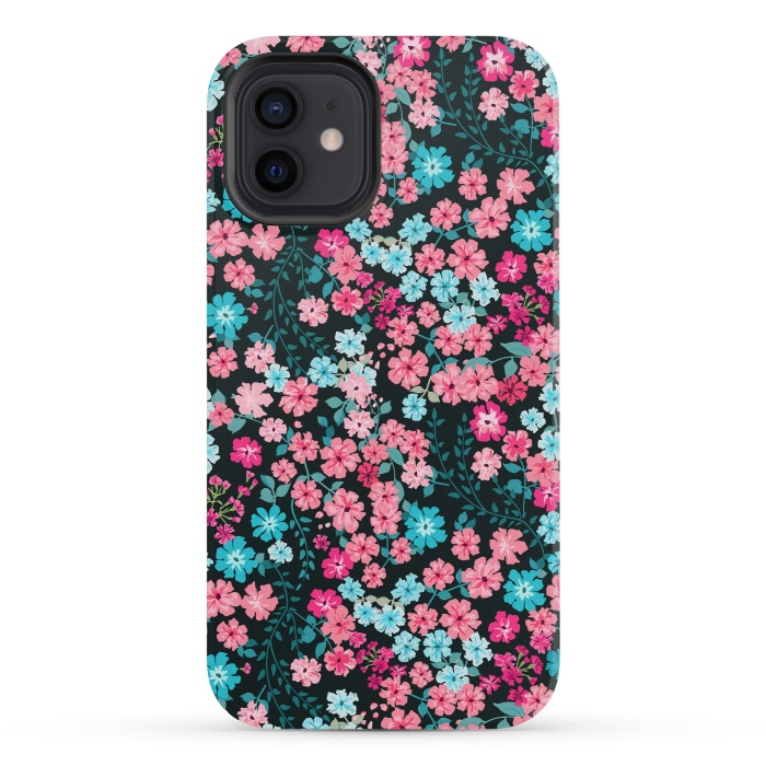 iPhone 12 mini StrongFit Gorgeous Bright Pattern in Small Garden Flowers by ArtsCase