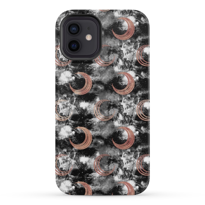 iPhone 12 mini StrongFit Copper moon on cloudy night sky by Oana 