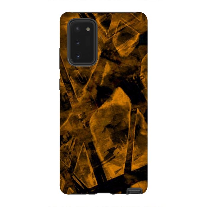 Galaxy Note 20 StrongFit Burnt Gold abstract flames halloween design by Josie
