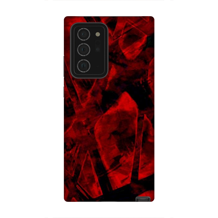Galaxy Note 20 Ultra StrongFit Red Burnt Flames Halloween abstract design by Josie