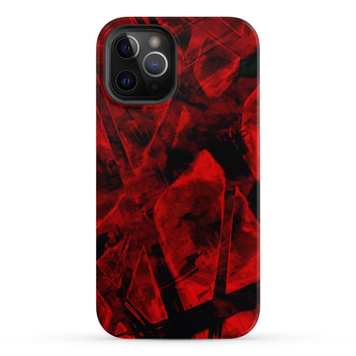 iPhone 12 Pro Max StrongFit Red Burnt Flames Halloween abstract design by Josie