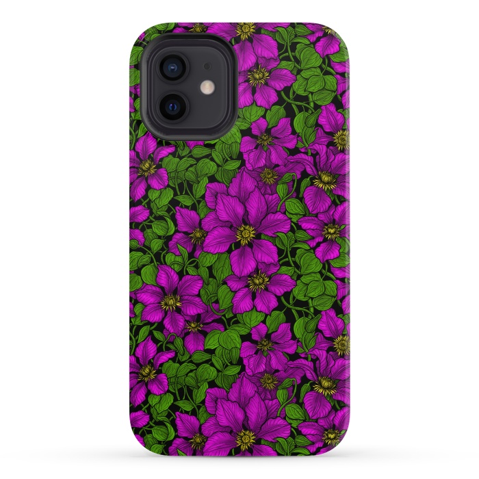 iPhone 12 StrongFit Pink Clematis vine by Katerina Kirilova