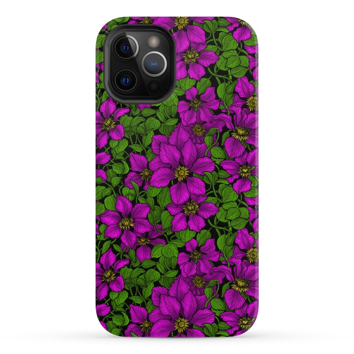 iPhone 12 Pro StrongFit Pink Clematis vine by Katerina Kirilova