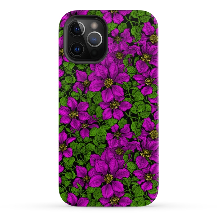 iPhone 12 Pro Max StrongFit Pink Clematis vine by Katerina Kirilova