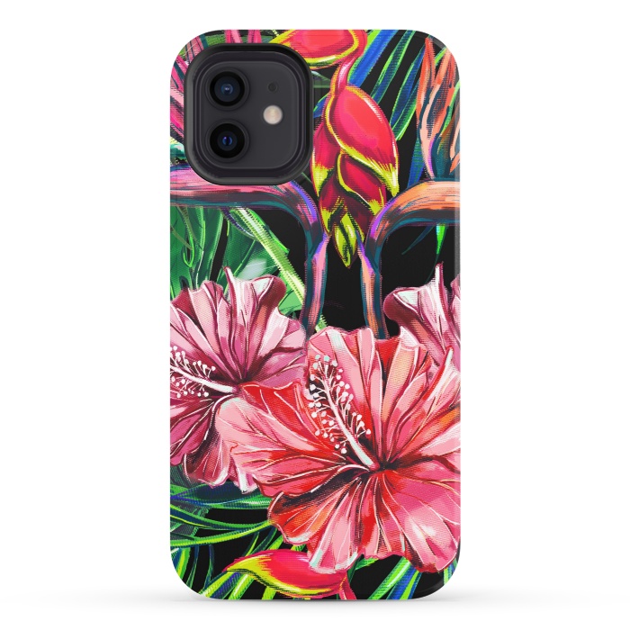 iPhone 12 StrongFit Beautiful Trendy Seamless Floral Jungle Pattern by ArtsCase