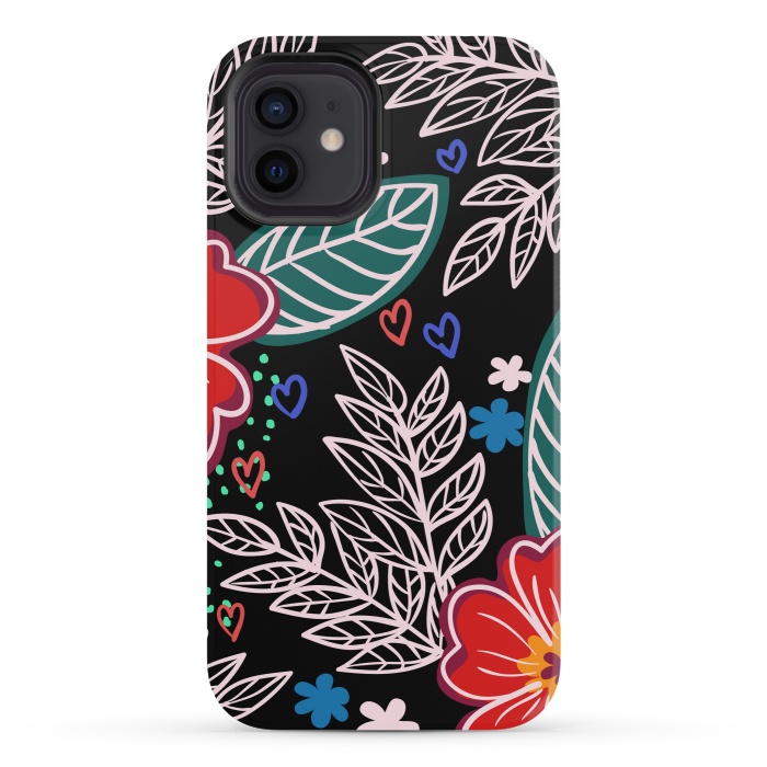 iPhone 12 mini StrongFit Floral Pattern Design XIVI by ArtsCase