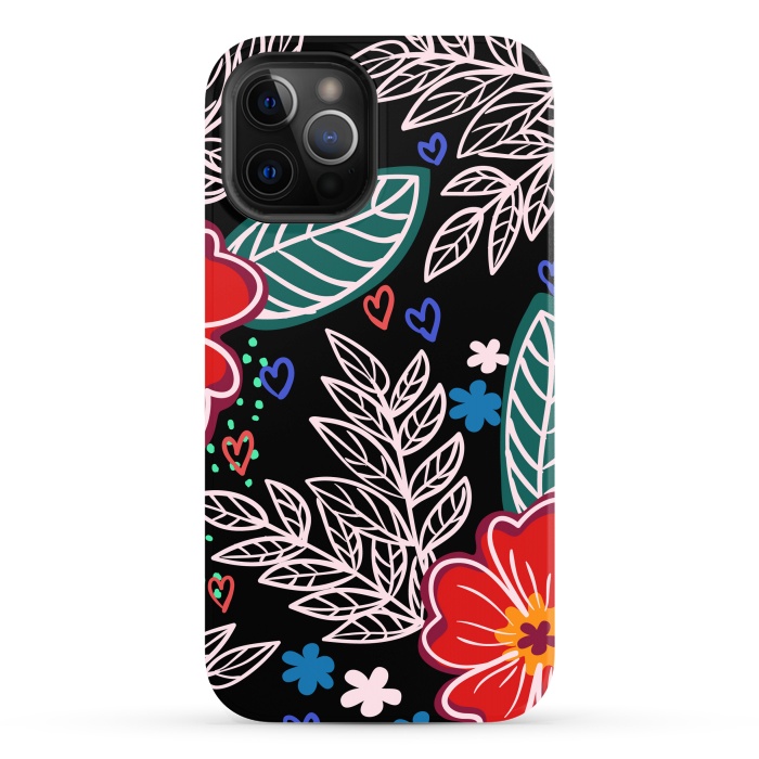 iPhone 12 Pro Max StrongFit Floral Pattern Design XIVI by ArtsCase