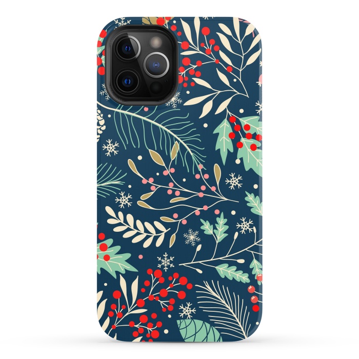 iPhone 12 Pro StrongFit Christmas Floral Design III by ArtsCase