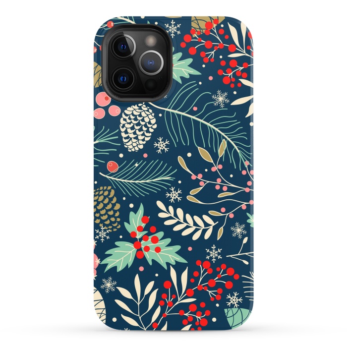iPhone 12 Pro Max StrongFit Christmas Floral Design III by ArtsCase