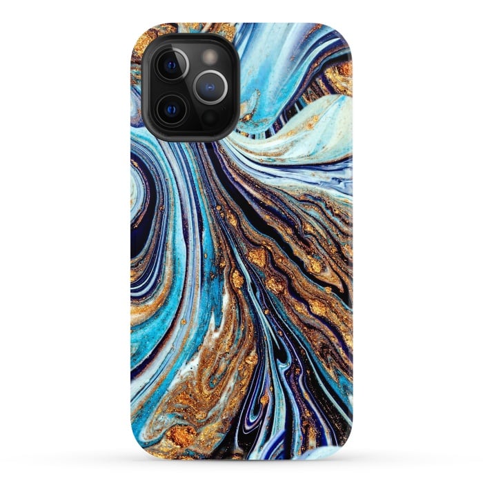 iPhone 12 Pro Max StrongFit Persian Blue Seamless Pattern by ArtsCase