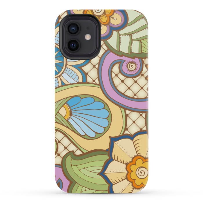 iPhone 12 mini StrongFit Daisies Pattern with Circle Elements IV by ArtsCase