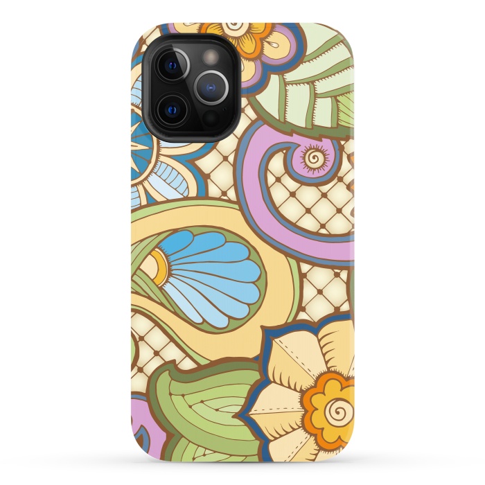 iPhone 12 Pro StrongFit Daisies Pattern with Circle Elements IV by ArtsCase
